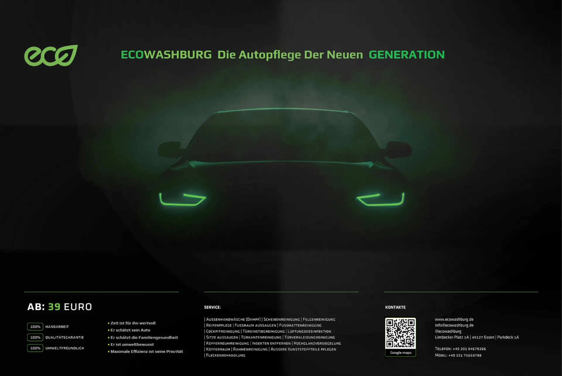 Autopflege-Dienstleister, Essen – Eco Poster
