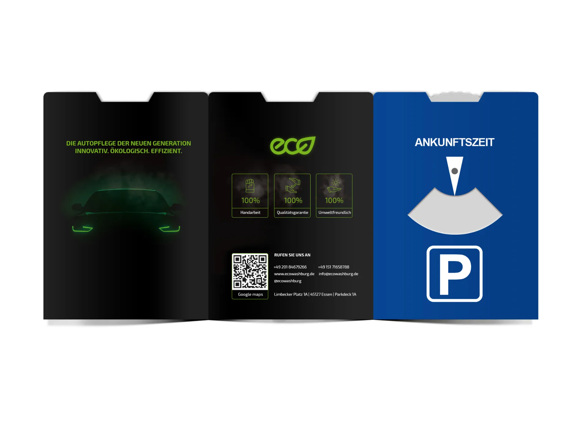 Autopflege-Dienstleister, Essen – ECOWASH FLYER FRONT